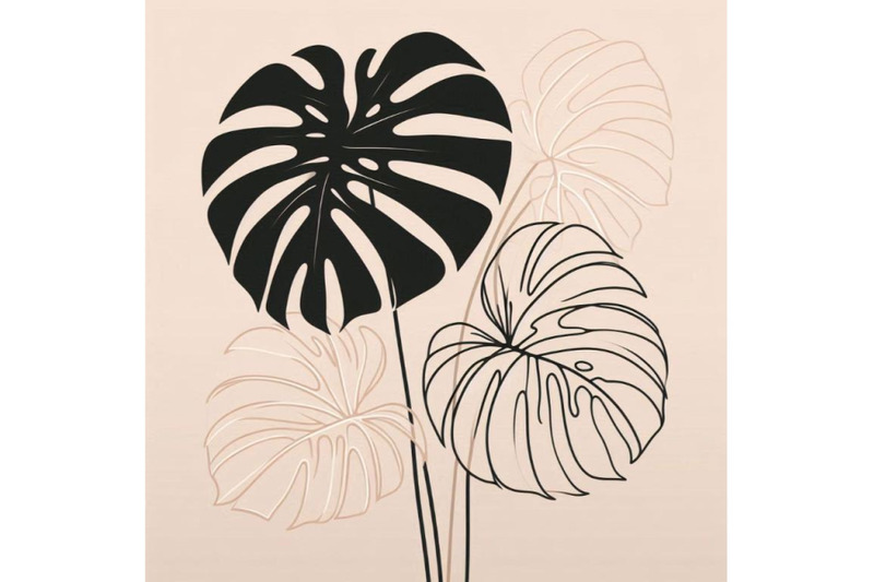 minimal-tropical-art-tropical-monstera-leaves-silhouette