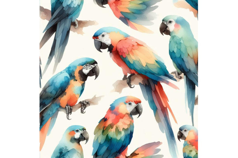 watercolor-parot-seamless-pattern