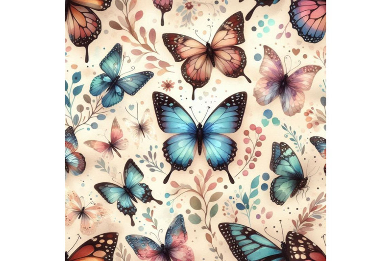 beautiful-watercolor-butterflies-seamless-pattern