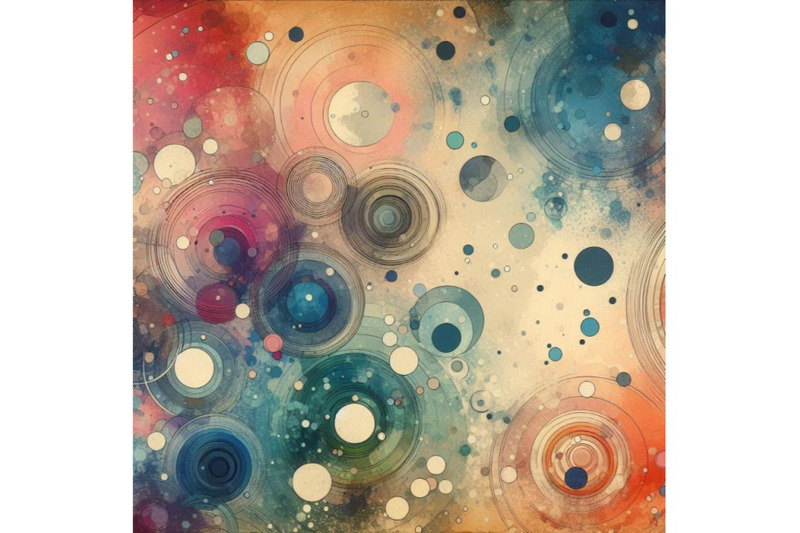 circles-with-water-color-marbling-grained-grunge-pap