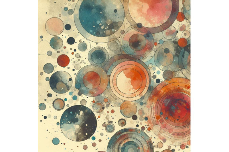 circles-with-water-color-marbling-grained-grunge-pap