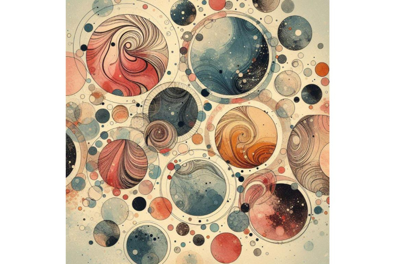 circles-with-water-color-marbling-grained-grunge-pap