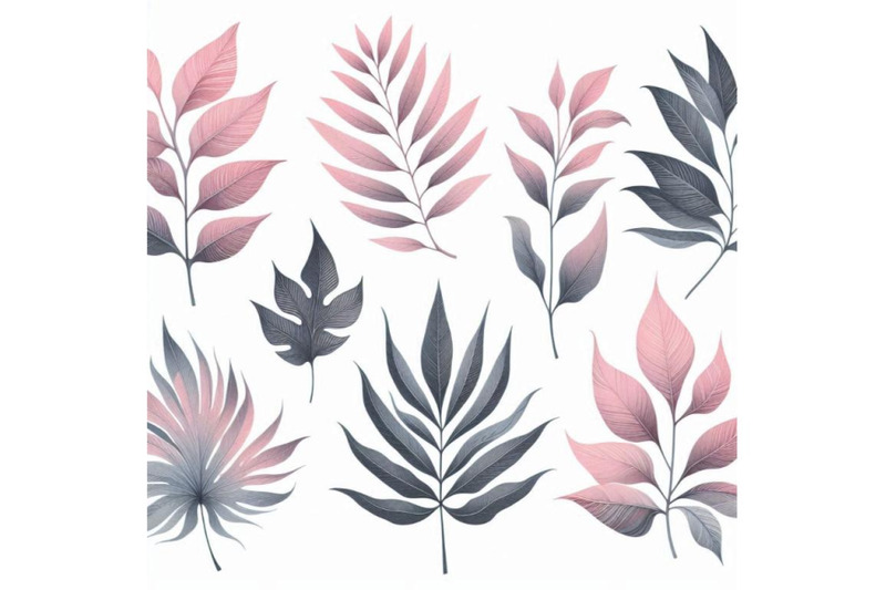 watercolor-tropical-leaves-set