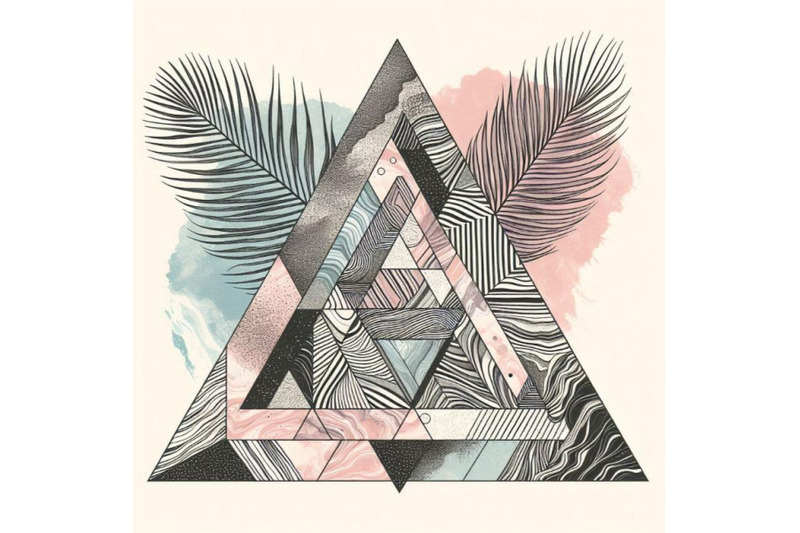 triangles-filled-with-marble-grunge-textures-doodles-w