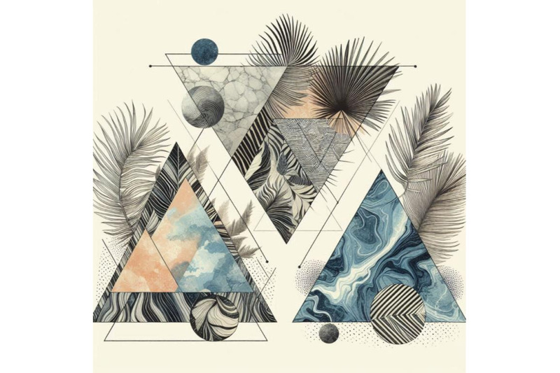 triangles-filled-with-marble-grunge-textures-doodles-w