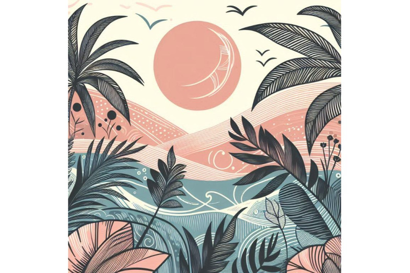 hand-drawn-abstract-tropical-summer-background