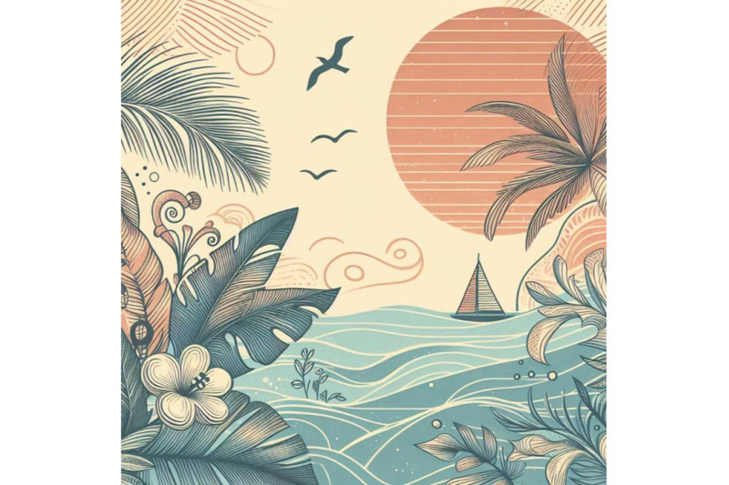 hand-drawn-abstract-tropical-summer-background