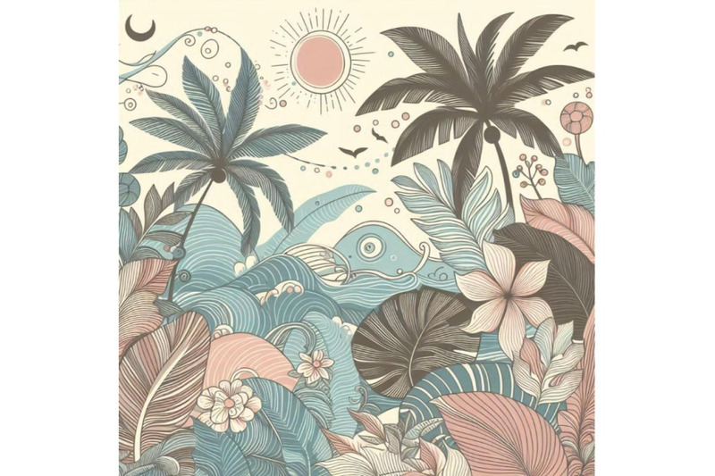 hand-drawn-abstract-tropical-summer-background