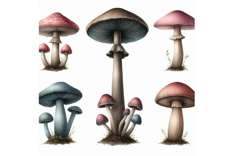 watercolor-mushrooms-set-on-white-background