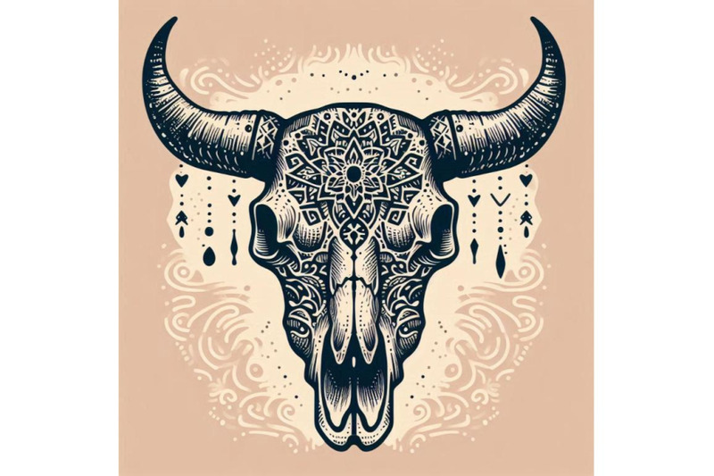 cow-skull-in-tribal-style-animal-skull-with-ethnic-orname