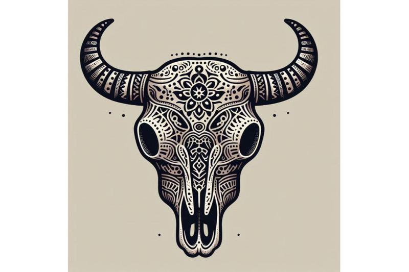 cow-skull-in-tribal-style-animal-skull-with-ethnic-orname