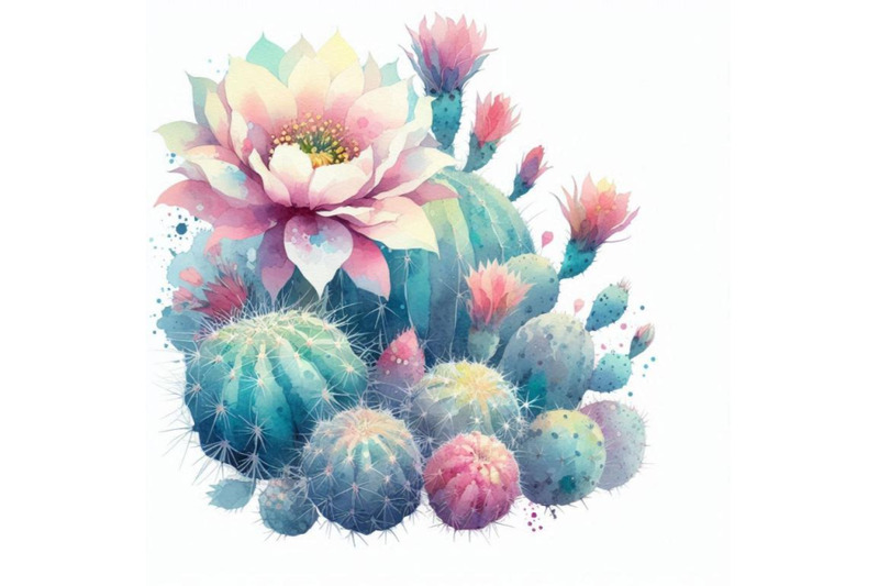 watercolor-blooming-cactus-background