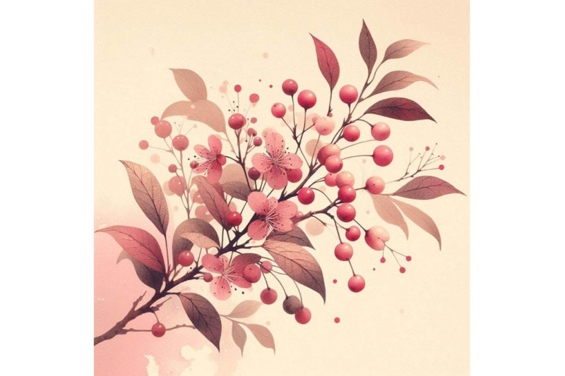 winter-cherry-watercolor-illustration