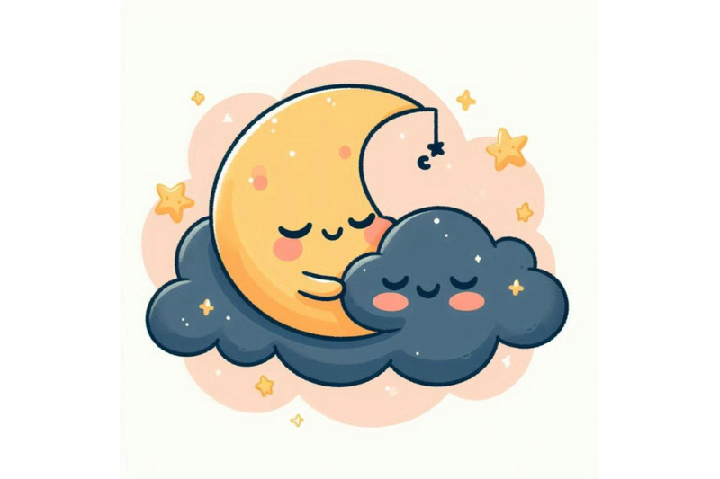 cute-moon-sleeping-on-a-smiling-cloud