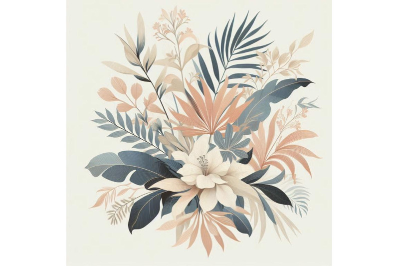 tropical-leaves-and-flowers-floral-design-background