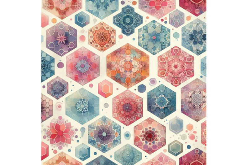 watercolor-hexagon-seamless-pattern