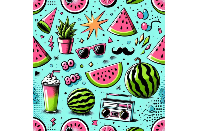 pop-art-watercolor-seamless-pattern-with-watermelon