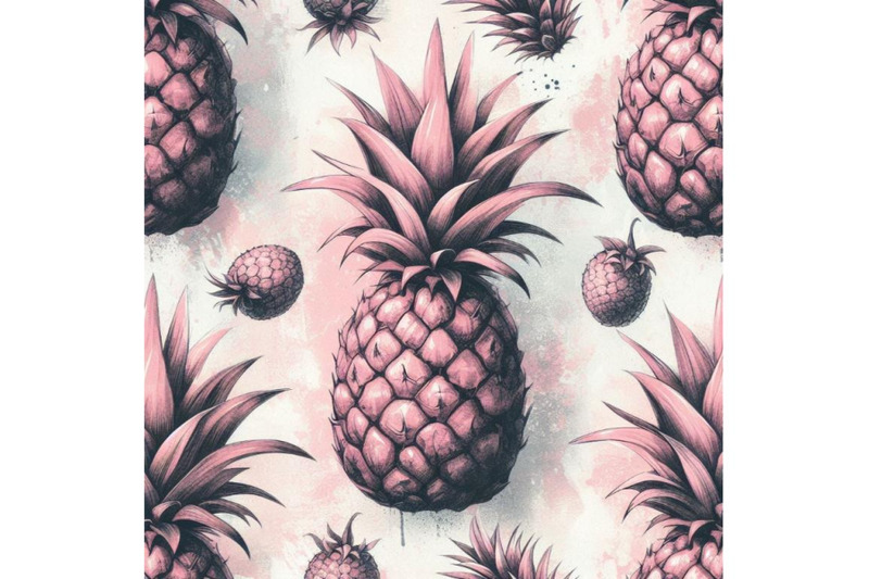 watercolor-pink-pineapples-on-grunge-background-art