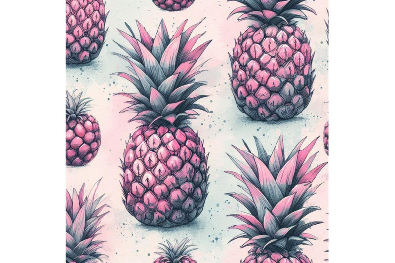 watercolor-pink-pineapples-on-grunge-background-art