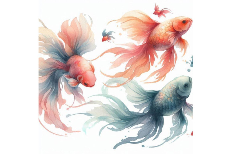 watercolor-asian-goldfishes