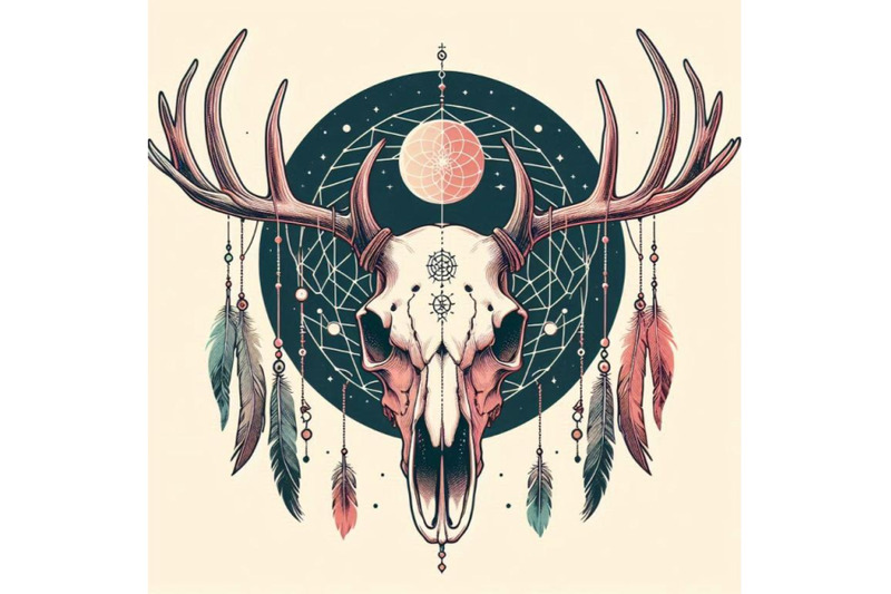 deer-skull-animal-skull-with-dreamcather