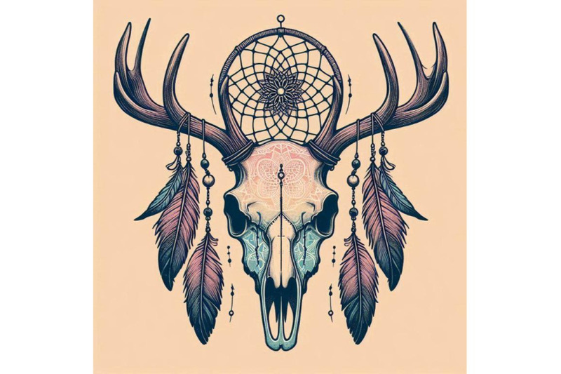 deer-skull-animal-skull-with-dreamcather