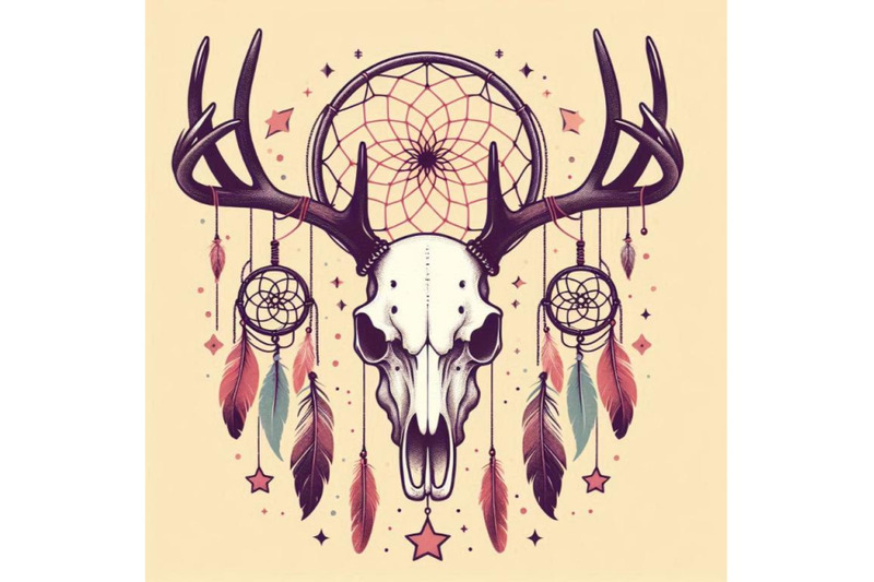 deer-skull-animal-skull-with-dreamcather