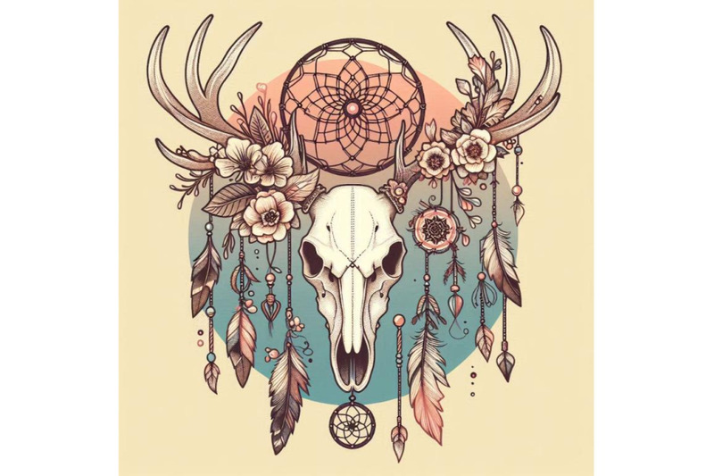 deer-skull-animal-skull-with-dreamcather