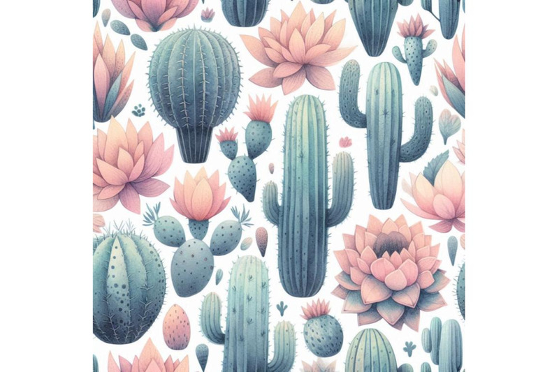 watercolor-seamless-cactus-pattern