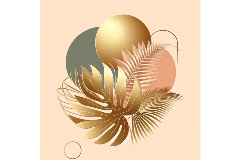 abstract-poster-design-minimal-shapes-glossy-golden