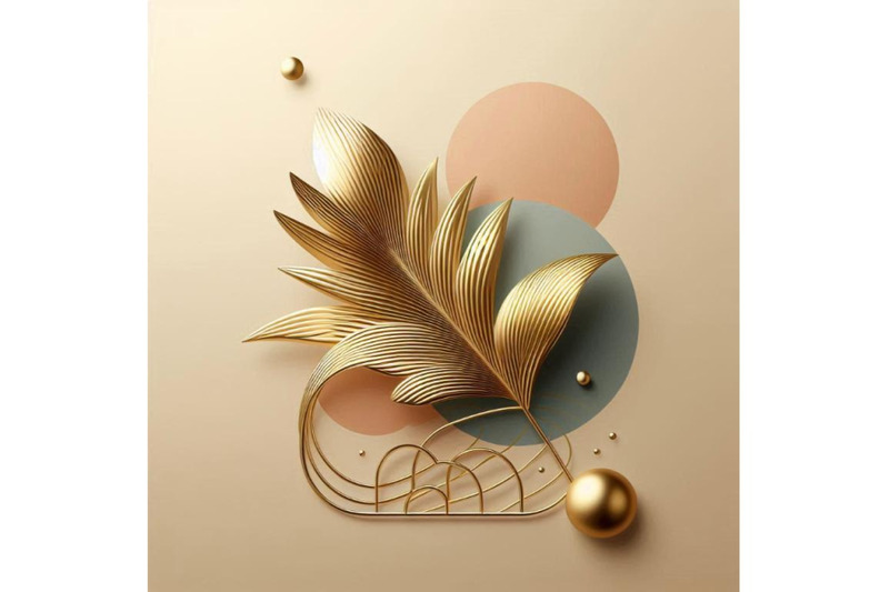 abstract-poster-design-minimal-shapes-glossy-golden