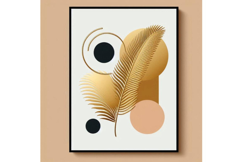 abstract-poster-design-minimal-shapes-glossy-golden