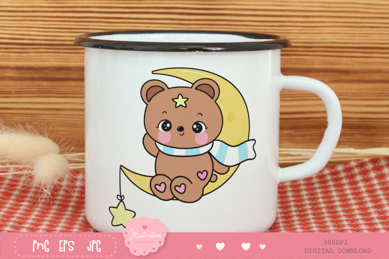 cute-teddy-bear-moon-winter-season-kawaii-clipart-bedtime