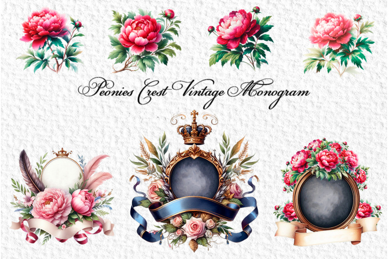 peonies-crest-vintage-monogram