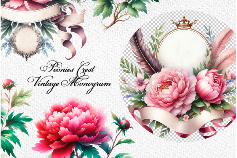 peonies-crest-vintage-monogram