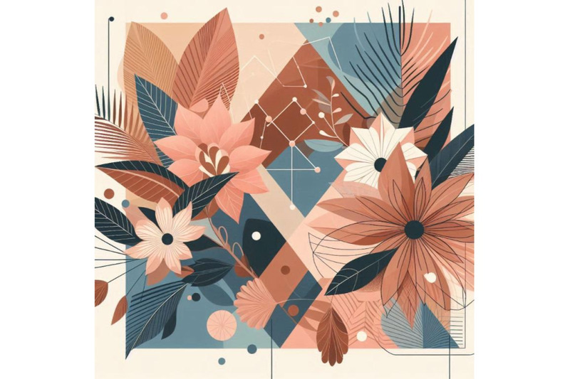 abstract-summer-geometric-elements-with-exotic-flowe