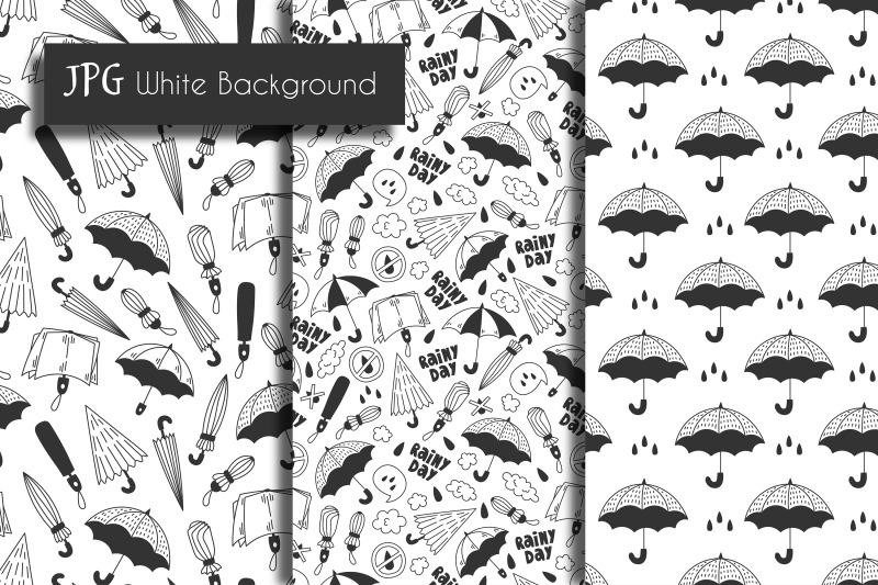 umbrella-doodle-seamless-patterns