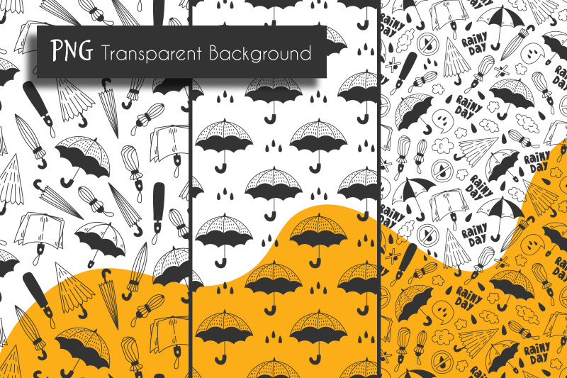 umbrella-doodle-seamless-patterns