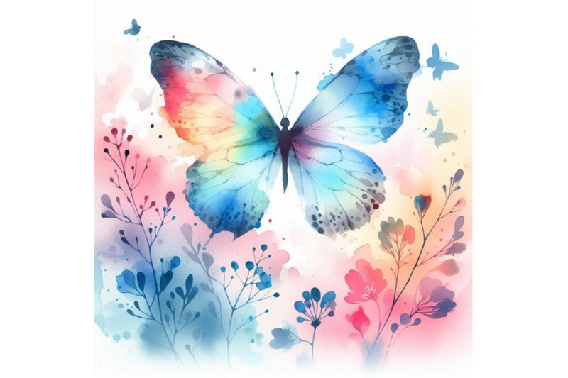 watercolor-butterfly-background-in-bright-colors