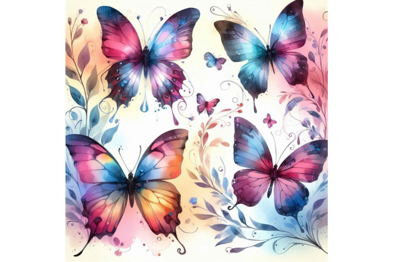 watercolor-butterfly-background-in-bright-colors