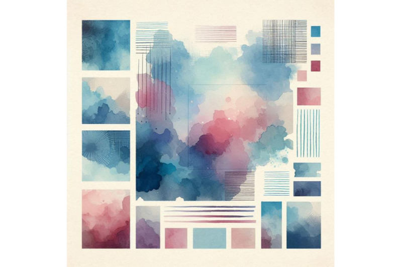 watercolor-rectangles-with-paper-texture-bacground