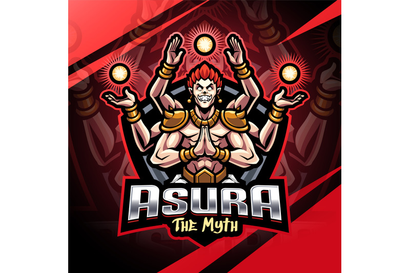 asura-god-esport-mascot-logo-design