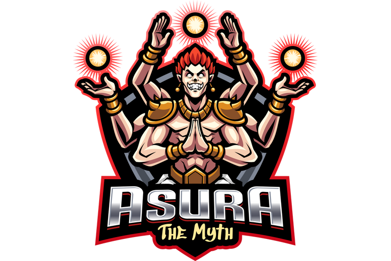 asura-god-esport-mascot-logo-design