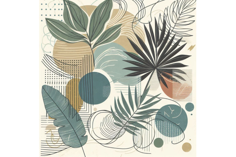 abstract-modern-art-illustration-with-tropical-leaves