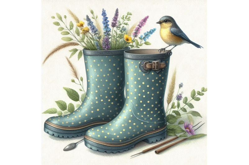 watercolor-polka-dot-rubber-boots-with-meadow-her