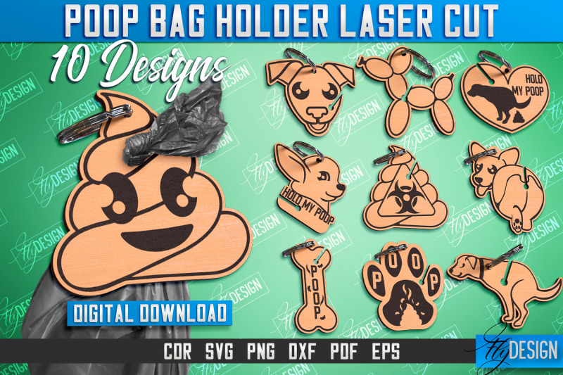 poop-bag-holder-bundle-dog-walking-accessories-silhouette-dog-cnc