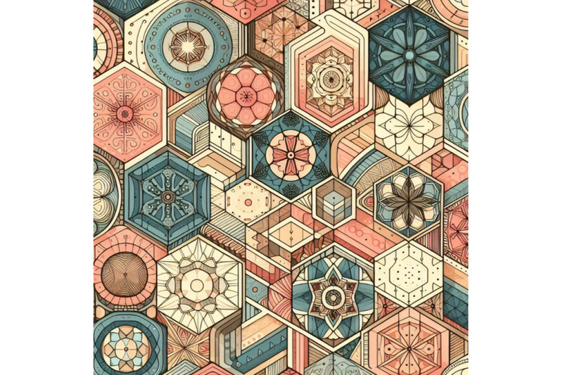 abstract-summer-hexagon-shapes-seamless-pattern