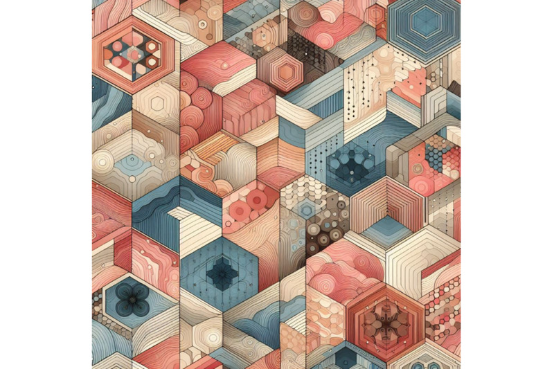 abstract-summer-hexagon-shapes-seamless-pattern