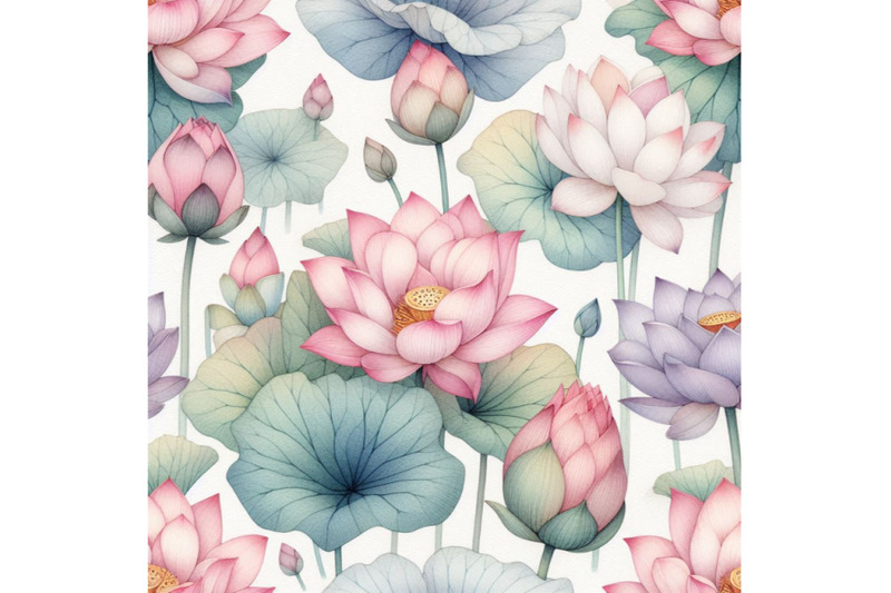 lotus-flower-pattern-watercolor