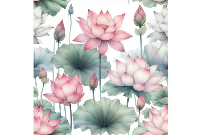 lotus-flower-pattern-watercolor